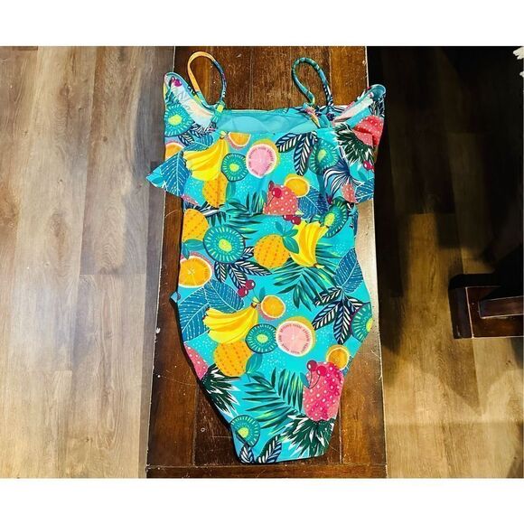 Caribbean Joe Women's Standard One Piece Swimsuit Off The Shoulder - Picture 3 of 7